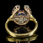 Antique Victorian Sapphire Diamond Horseshoe Ring Circa 1900