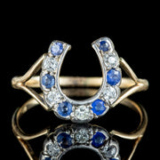 Antique Victorian Sapphire Diamond Horseshoe Ring 