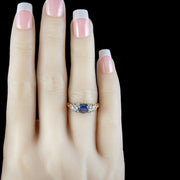 Antique Victorian Sapphire Diamond Ring 0.80ct Sapphire