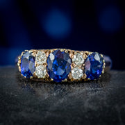 Antique Victorian Sapphire Diamond Ring 2ct Of Sapphire Circa 1900