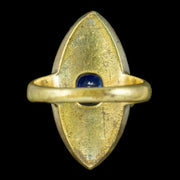 Antique Victorian Sapphire Paste Navette Ring 18ct Gold On Silver