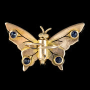 Antique Victorian Sapphire Pearl Butterfly Brooch 18ct Gold Circa 1900
