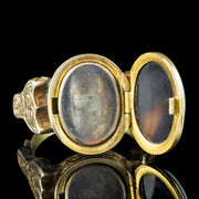 Antique Victorian Sardonyx Poison Locket Ring