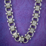 Antique Victorian Silver Collar Necklace Circa 1880
