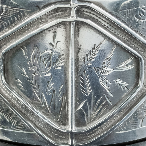 Antique Victorian Silver Cuff Bangle Circa 1880