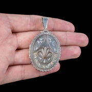 Antique Victorian Silver Gold Locket Dated 1881