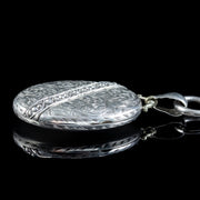 Antique Victorian Silver Locket And Collar Necklace