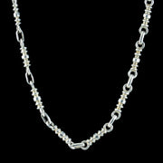 Antique Victorian Sterling Silver Bar Link Chain 