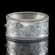 Antique Victorian Sterling Silver Cuff Bangles Circa 1880 Boxed
