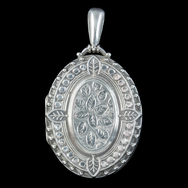 Antique Victorian Sterling Silver Locket Dated 1883