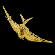 ANTIQUE VICTORIAN SWALLOW BROOCH 15CT GOLD CIRCA 1880 back