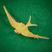 ANTIQUE VICTORIAN SWALLOW BROOCH 15CT GOLD CIRCA 1880 cover