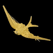 ANTIQUE VICTORIAN SWALLOW BROOCH 15CT GOLD CIRCA 1880 front