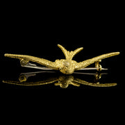 ANTIQUE VICTORIAN SWALLOW BROOCH 15CT GOLD CIRCA 1880 side