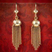 ANTIQUE VICTORIAN TASSEL DROP EARRINGS 9CT GOLD cover