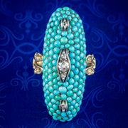 Antique Victorian Turquoise Diamond Navette Ring
