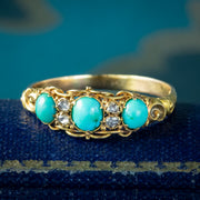 Antique Victorian Turquoise Diamond Ring 