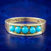 Antique Victorian Turquoise Five Stone Ring Dated 1879