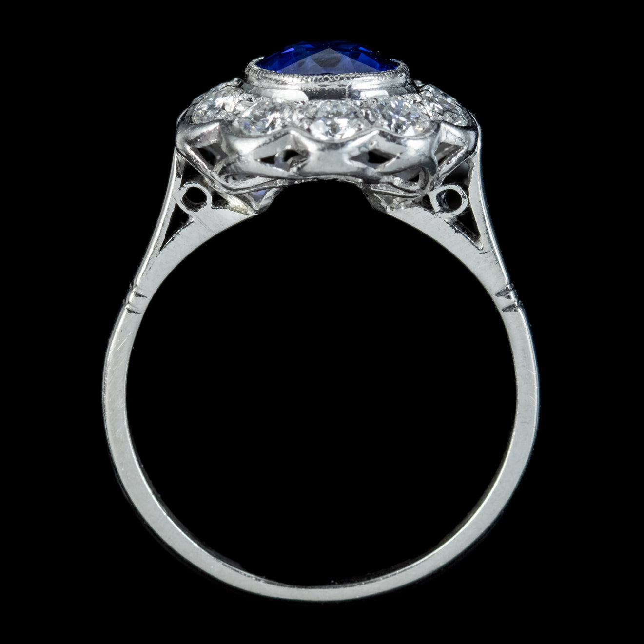 Edwardian Diamond & Sapphire Ring 1.25Ct | – Laurelle Antique Jewellery