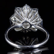 Antique Edwardian 2Ct Diamond Cluster Ring Engagement Ring 18Ct Circa 1915