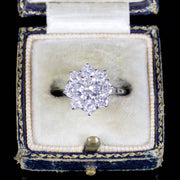 Antique Edwardian 2Ct Diamond Cluster Ring Engagement Ring 18Ct Circa 1915