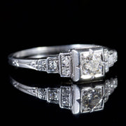 Antique Art Deco Diamond Ring 18Ct White Gold Circa 1920