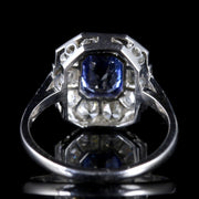 Antique Art Deco Sapphire Diamond Ring 18Ct Circa 1920