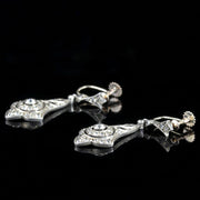 Antique Art Deco Silver Gold Paste Earrings Screw Fitting Circa 1920