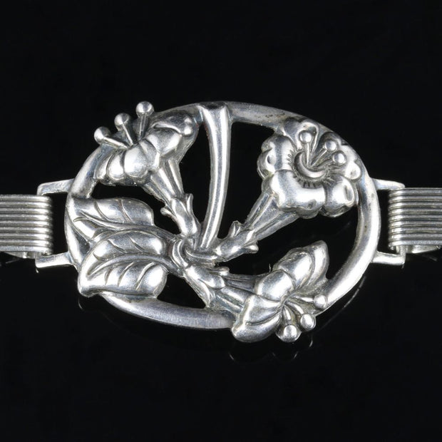 Vintage Danecraft Flower Bracelet Sterling Silver