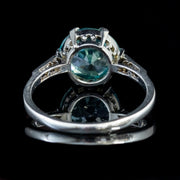Vintage Blue Zircon Diamond Ring 3.20ct Zircon