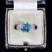 Antique Edwardian Blue Zircon Spinel Ring 18Ct Circa 1914