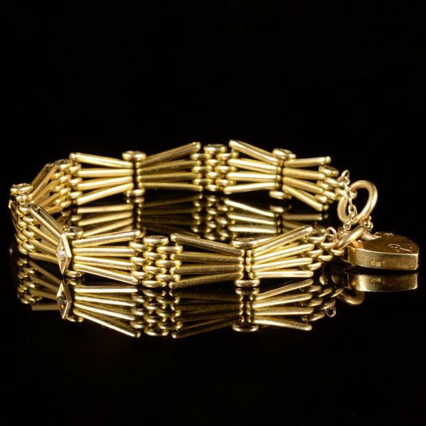 Antique Edwardian Bracelet Diamond 18Ct Gold Dated 1904