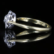 Antique Edwardian Diamond Cluster Ring 18Ct Gold Plat