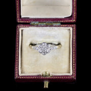 Antique Edwardian Diamond Cluster Ring 18Ct Platinum Circa 1915