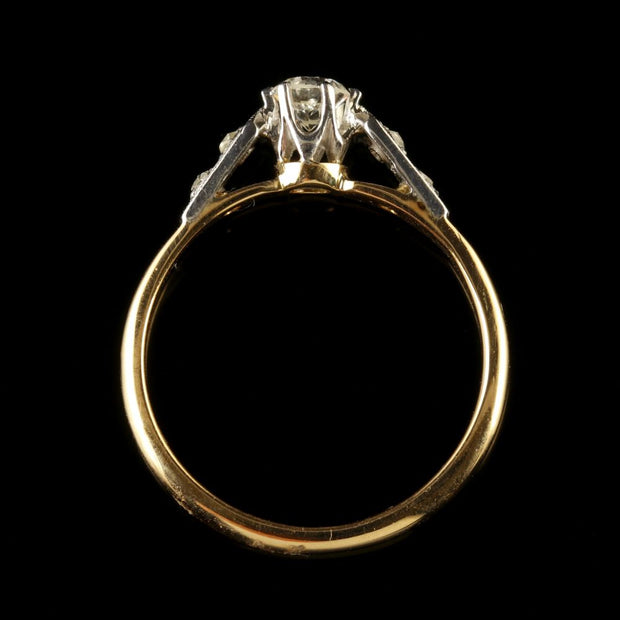 Antique Edwardian Diamond Engagement Ring 18Ct Gold Plat Circa 1915