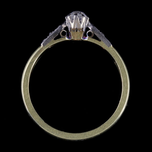 Antique Edwardian Diamond Ring 18Ct Gold Engagement Ring Circa 1915
