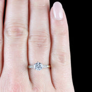 Antique Edwardian Diamond Ring Solitaire Engagement Ring Circa 1915