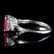 Antique Edwardian Diamond Ruby Ring Platinum Circa 1915