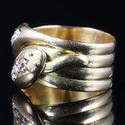 Antique Edwardian Diamond Snake Ring 18Ct Gold Dated Chester 1915