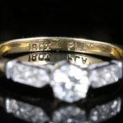 Antique Edwardian Diamond Solitaire Engagement Ring Circa 1915