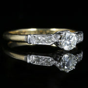 Antique Edwardian Diamond Solitaire Engagement Ring Circa 1915