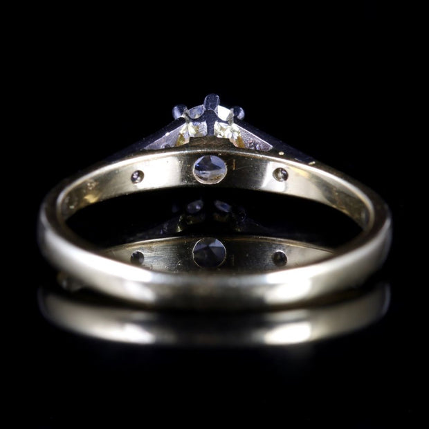 Antique Edwardian Diamond Solitaire Ring 18Ct Plat Circa 1915