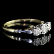Antique Edwardian Diamond Trilogy Ring 18Ct Gold Platinum Circa 1910