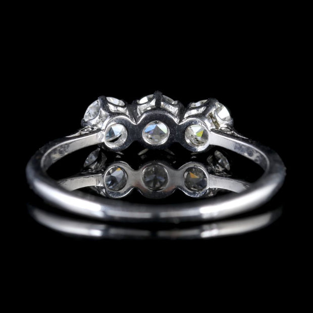 Antique Edwardian Diamond Trilogy Ring Platinum Circa 1915