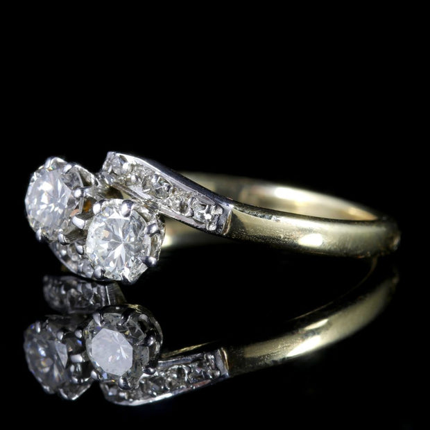 Antique Edwardian Diamond Twist Engagement Ring Circa 1910