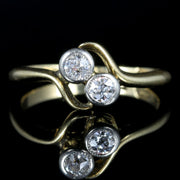 Antique Edwardian Diamond Twist Ring Circa 1915 18Ct Gold