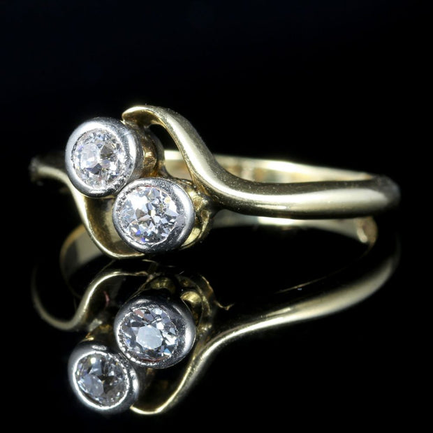 Antique Edwardian Diamond Twist Ring Circa 1915 18Ct Gold