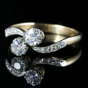 Antique Edwardian Diamond Twist Ring Circa 1915 18Ct Gold Platinum