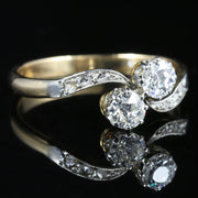 Antique Edwardian Diamond Twist Ring Circa 1915 18Ct Gold Platinum