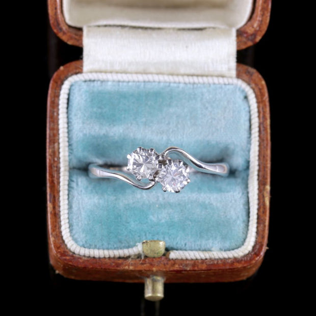 Antique Edwardian Diamond Twist Ring Platinum 18Ct Gold Circa 1915